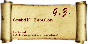 Gombó Zebulon névjegykártya